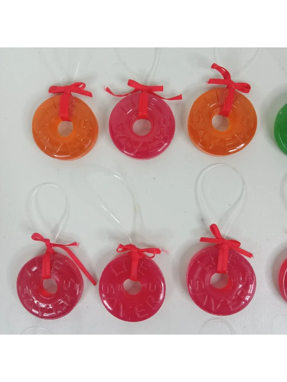 VTG 1988 Nabisco Life Savers Candy Green Red Orange Christmas Ornament of 18 Lot
